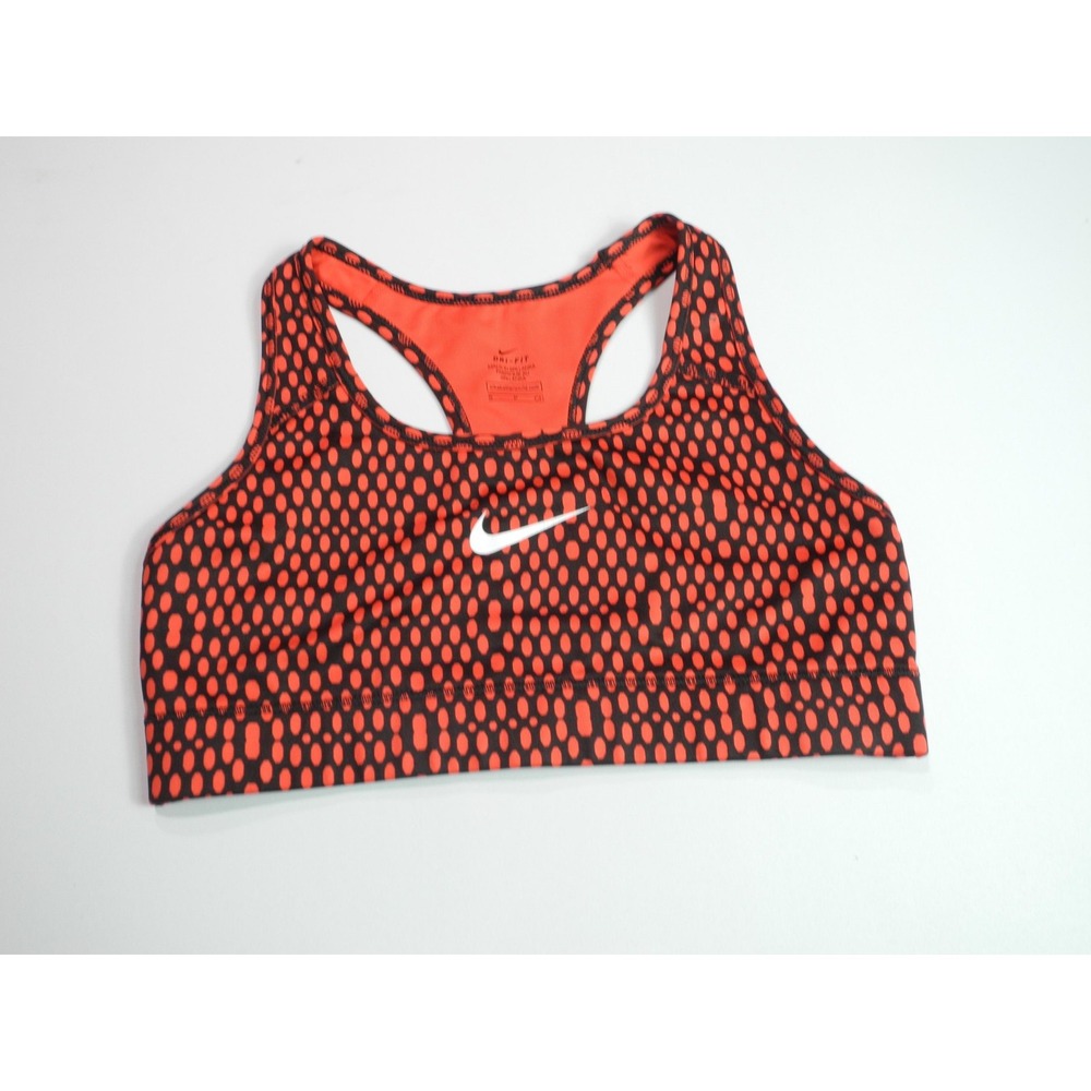 Nike Dri-FIT Racerback Sports Bra Red Black Womens Small